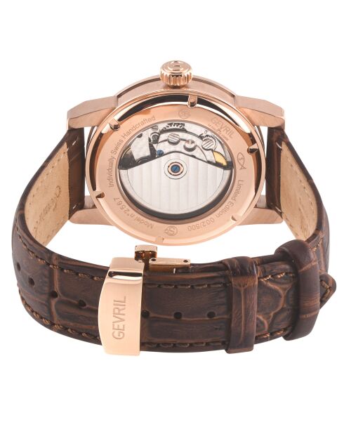 Montre Madison Homme Automatique en Cuir marron