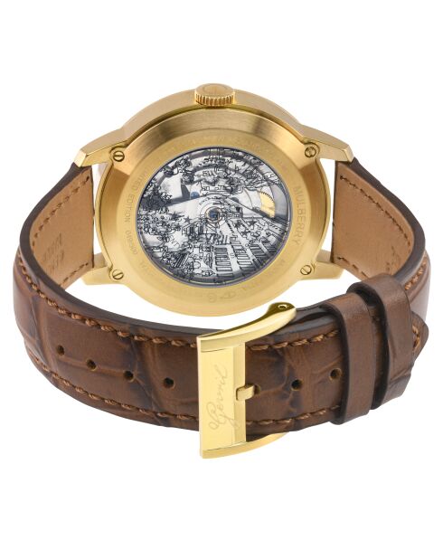Montre Mulberry Homme Automatique en Cuir marron