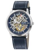 Montre Five Points Homme Automatique en Cuir bleue