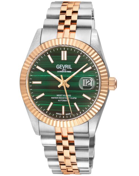 Montre West Village Homme Automatique en Acier argenté/rose doré