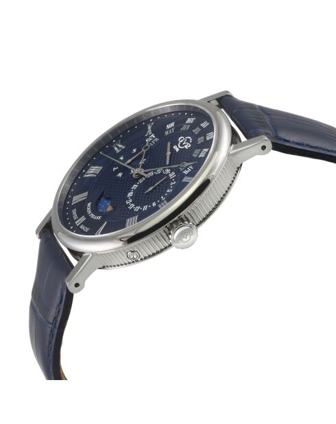 Montre Maestro Homme Quartz en Cuir bleue