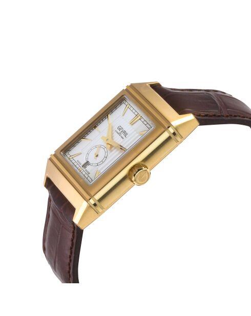 Montre Time Square Homme Automatique en Cuir marron