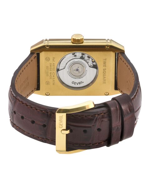 Montre Time Square Homme Automatique en Cuir marron