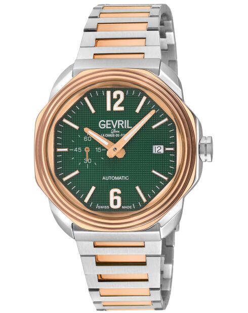 Montre Roosevelt Homme Automatique en Acier argenté/rose doré