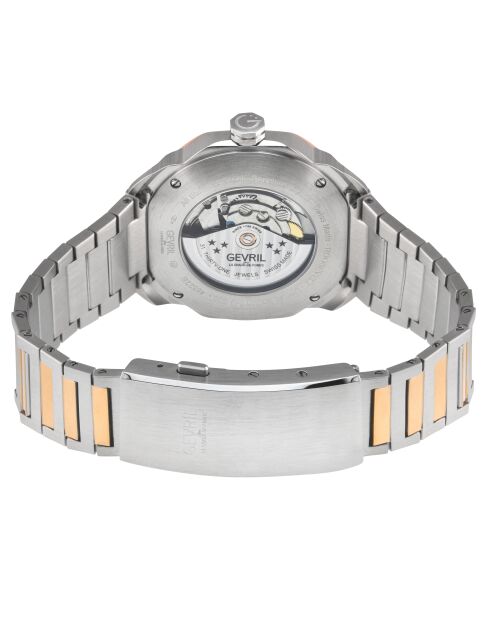 Montre Roosevelt Homme Automatique en Acier argenté/rose doré