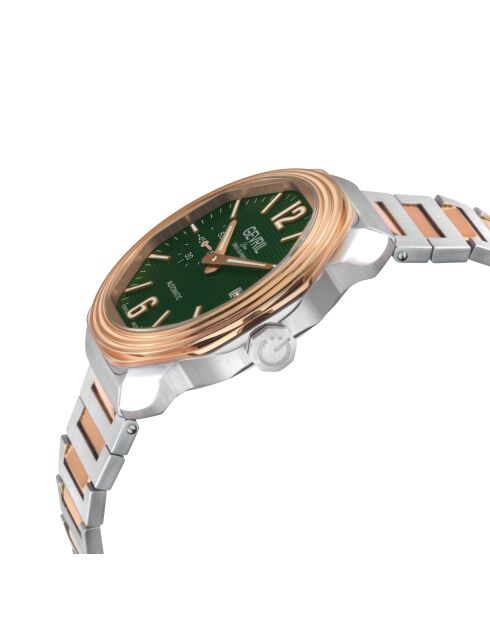 Montre Roosevelt Homme Automatique en Acier argenté/rose doré