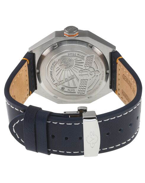 Montre Stella Solare Homme Solaire en Cuir bleue