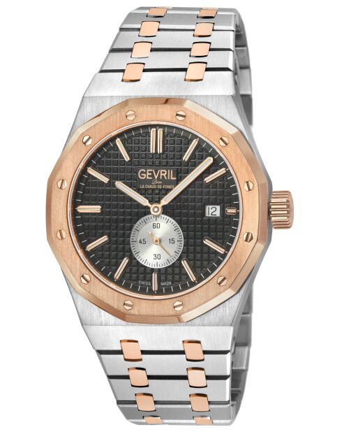 Montre Gotham Homme Automatique en Acier argenté/rose doré