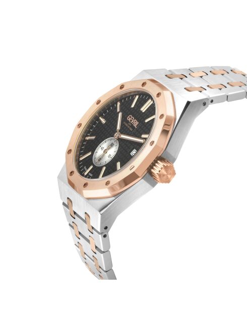 Montre Gotham Homme Automatique en Acier argenté/rose doré