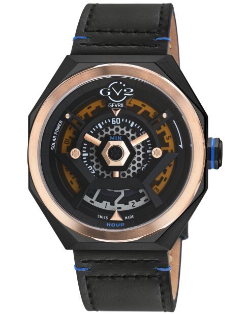 Montre Stella Solare Homme Solaire en Cuir noire