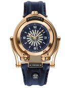 Montre Triton Homme Automatique en Cuir bleue