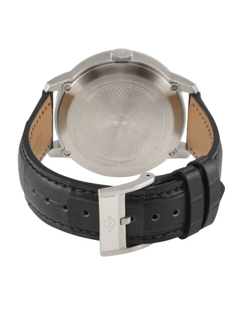 Montre Rovescio Homme Quartz en Cuir noire