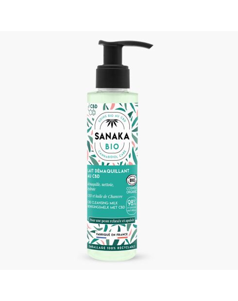 Lait demaquillant - cbd & chanvre - certifié bio cosmos** (150ml) (1)