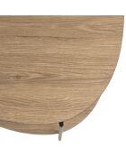 Table basse 2 plateaux forme ovoïde couleur mocha pieds métal