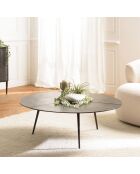 Table basse ronde 100x100cm en aluminium noir mat