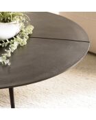 Table basse ronde 100x100cm en aluminium noir mat