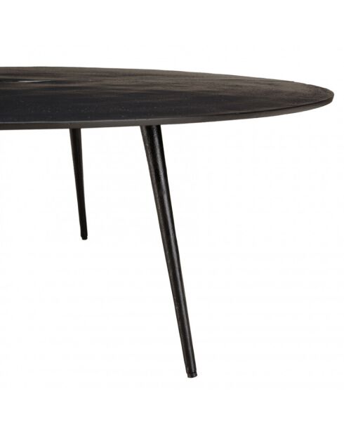 Table basse ronde 100x100cm en aluminium noir mat