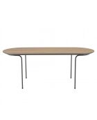 Table basse rect. angles arrondis 100x40cm mocha pieds métal