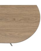 Table basse rect. angles arrondis 100x40cm mocha pieds métal