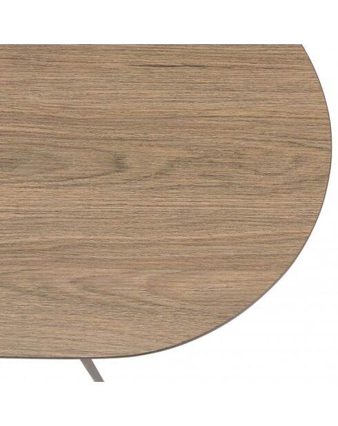 Table basse rect. angles arrondis 100x40cm mocha pieds métal