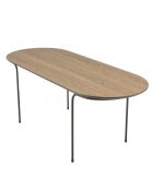 Table basse rect. angles arrondis 100x40cm mocha pieds métal