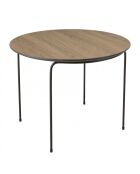 Table basse ronde 60x60cm, couleur mocha, pieds métal noir