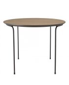 Table basse ronde 60x60cm, couleur mocha, pieds métal noir