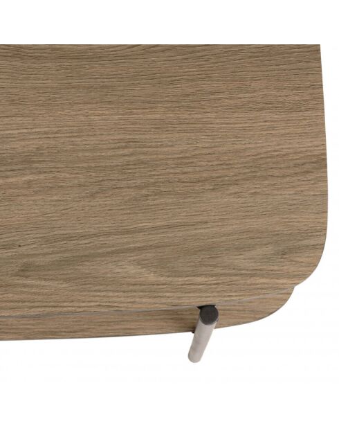Table basse rect. double plateau couleur mocha pieds métal noir