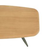 Table basse PM plateau en pin pieds scandinaves métal vert