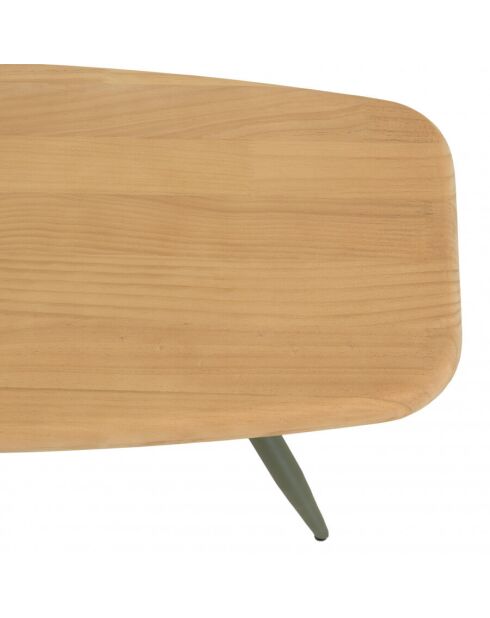 Table basse PM plateau en pin pieds scandinaves métal vert