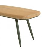 Table basse PM plateau en pin pieds scandinaves métal vert
