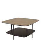 Table basse 2 plateaux MM bi-matière mocha/noir pieds métal