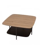 Table basse 2 plateaux MM bi-matière mocha/noir pieds métal