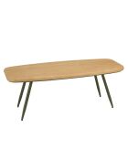 Table basse GM plateau en pin pieds scandinaves métal vert