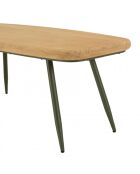 Table basse GM plateau en pin pieds scandinaves métal vert