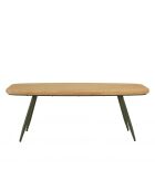 Table basse GM plateau en pin pieds scandinaves métal vert