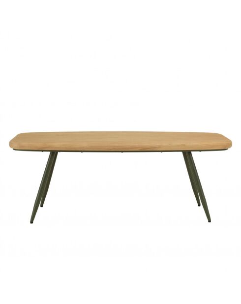 Table basse GM plateau en pin pieds scandinaves métal vert