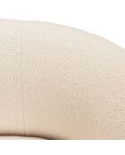 Canapé haricot 3 places en tissu bouclette écru