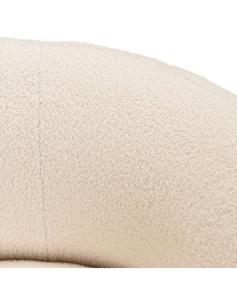 Canapé haricot 3 places en tissu bouclette écru