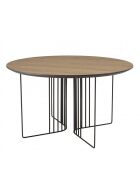 Table basse biseautée 70x70cm mocha pieds graphiques métal noir