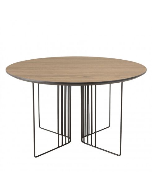 Table basse biseautée 70x70cm mocha pieds graphiques métal noir