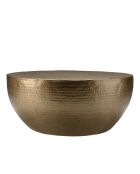 JONAS - Runder Couchtisch aus antikgoldfarbenem Aluminium, 90 x 90 cm