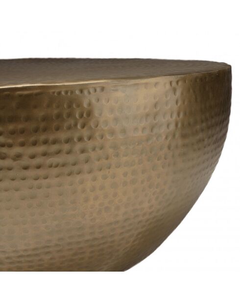 JONAS - Runder Couchtisch aus antikgoldfarbenem Aluminium, 90 x 90 cm