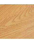 Table basse 2 tiroirs décor effet bois rainuré noir/naturel SCOTT