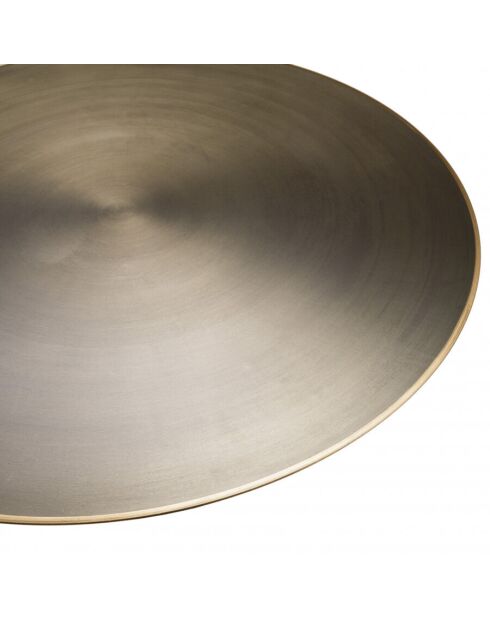 Table basse ronde 80x80cm en fer noir et bordure dorée
