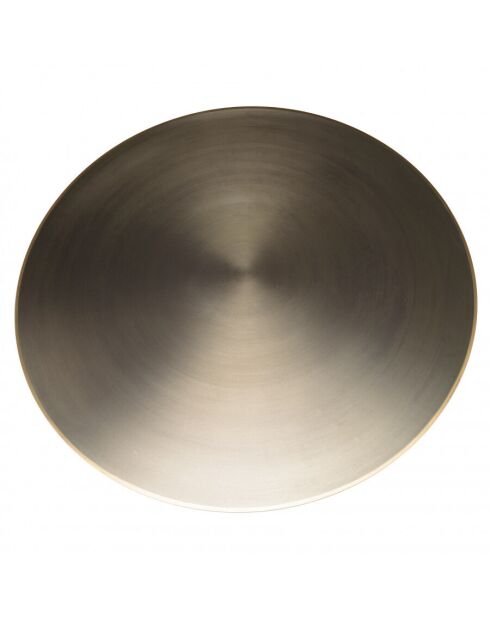 Table basse ronde 80x80cm en fer noir et bordure dorée