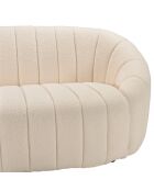 Canapé coquillage 2 places en tissu bouclette écru