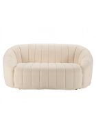 Canapé coquillage 2 places en tissu bouclette écru