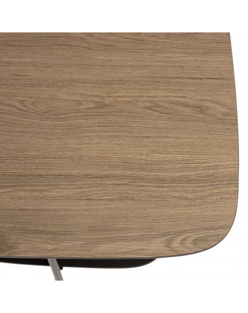 Table basse 2 plateaux PM bi-matière mocha/noir pieds métal