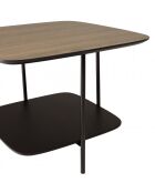 Table basse 2 plateaux PM bi-matière mocha/noir pieds métal